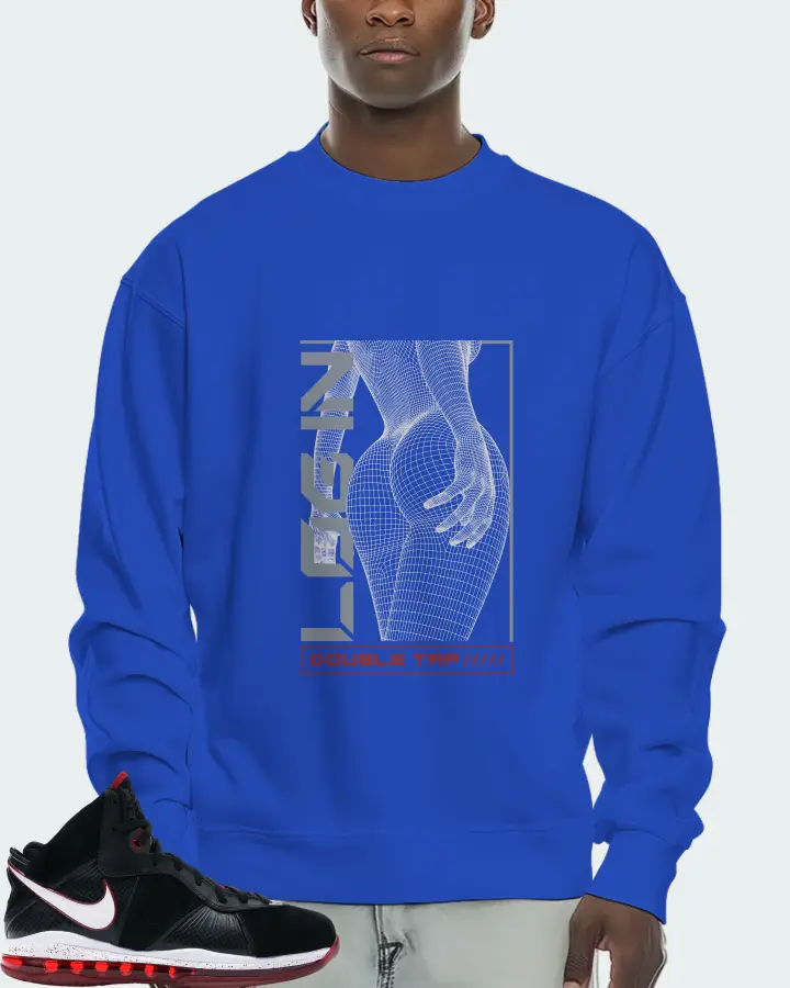 Nike LeBron 8 Sneaker Matching Royal Blue Sweatshirt (LOGIN) - View 2
