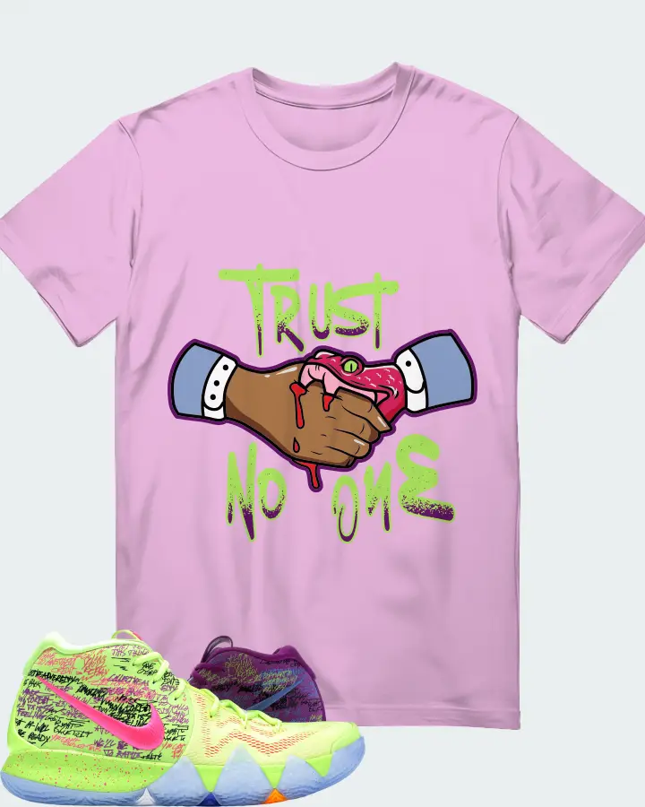 Nike Kyrie 4 Sneaker Matching Lilac T-Shirt - Trust No One