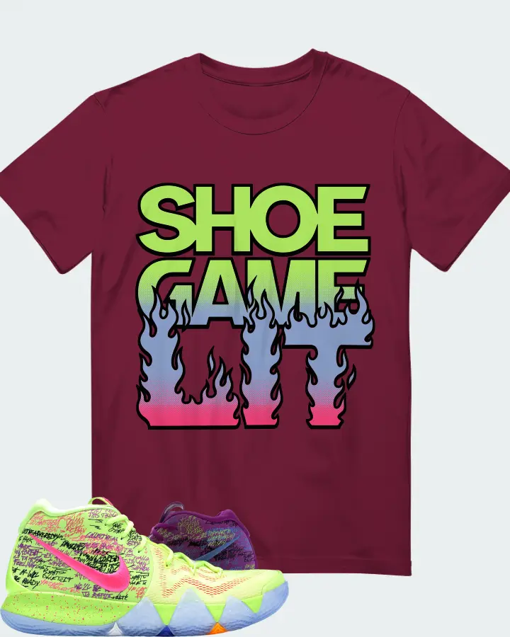 Nike Kyrie 4 Sneaker Matching Maroon T-Shirt - Shoe Game Lit Refreshed