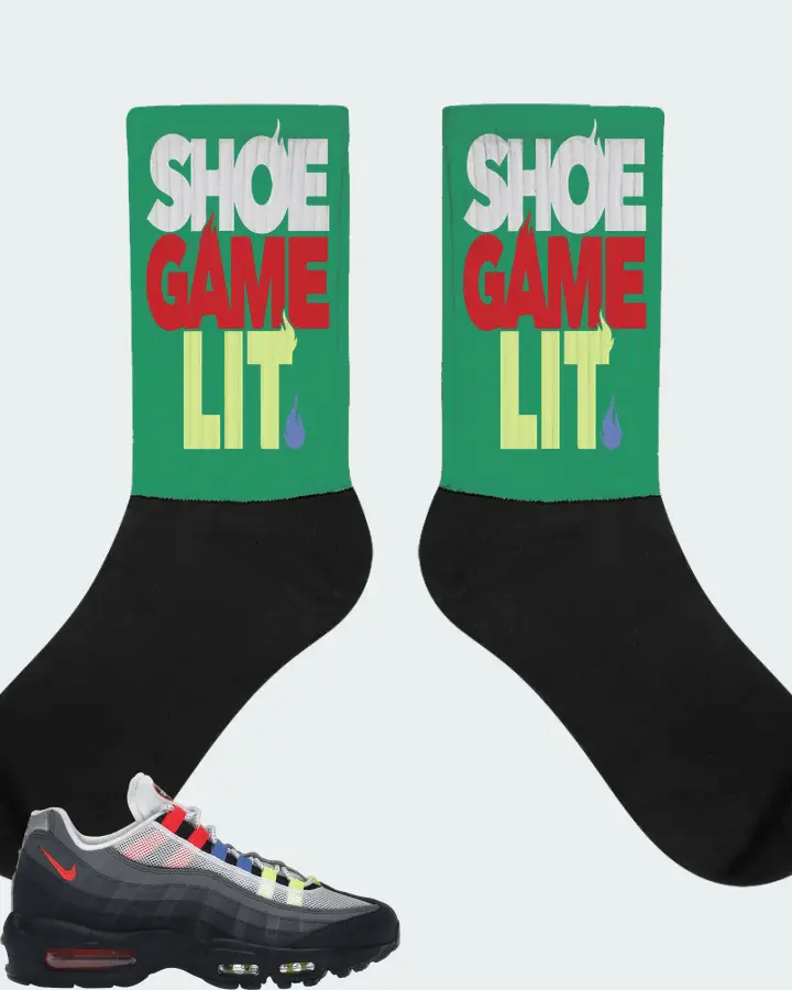 Nike Air Max 95 Sneaker Matching Kelly Green Socks - Shoe Game Lit Classic