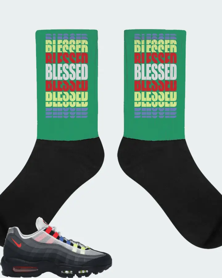 Nike Air Max 95 Sneaker Matching Kelly Green Socks - BLESSED Many Times