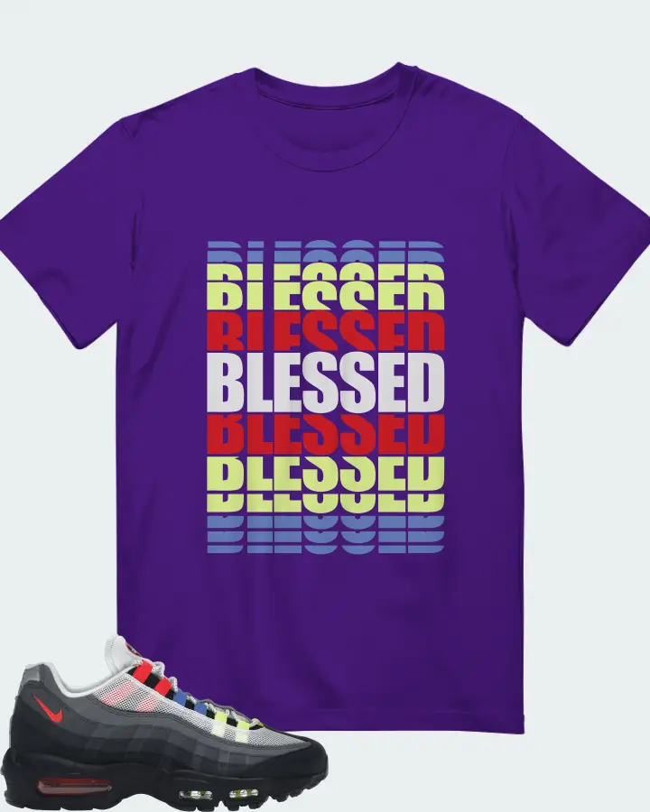 Nike Air Max 95 Sneaker Matching Purple T-Shirt - BLESSED Many Times