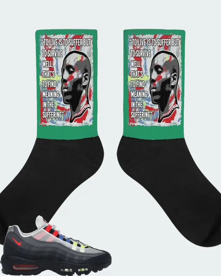 Nike Air Max 95 Sneaker Matching Kelly Green Socks - DMX Suffer Quote