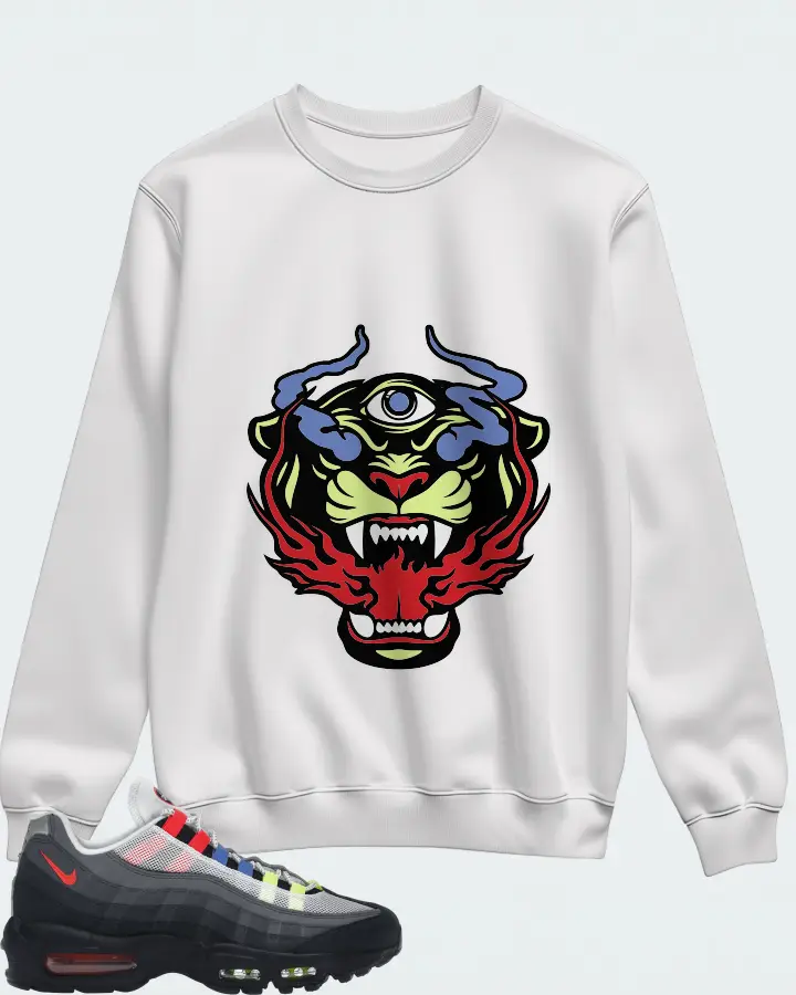 Nike Air Max 95 Sneaker Matching White Sweatshirt (The Beast) - View 1