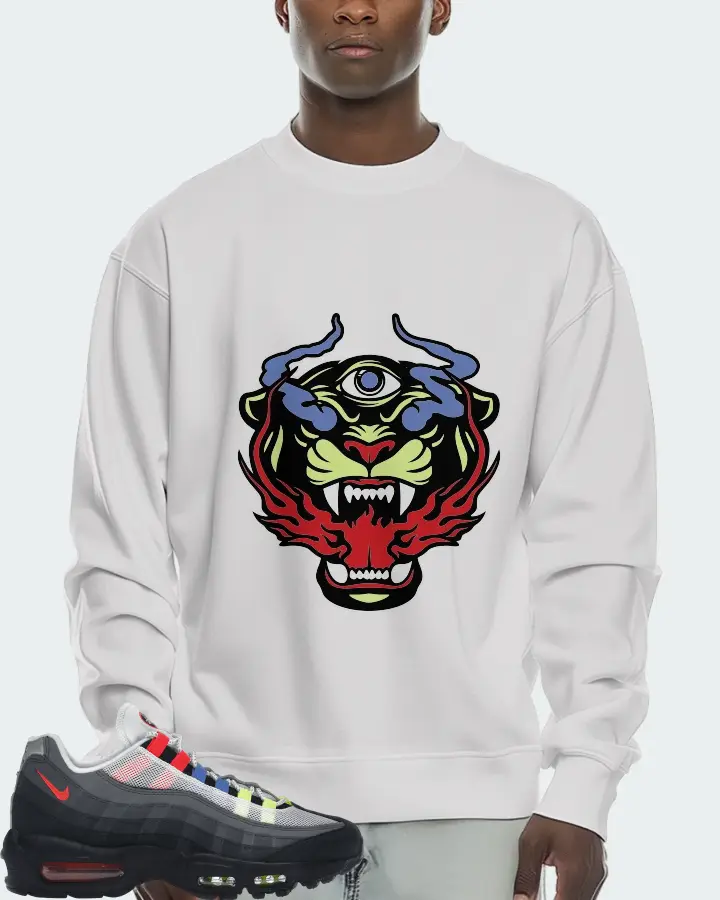Nike Air Max 95 Sneaker Matching White Sweatshirt (The Beast) - View 2