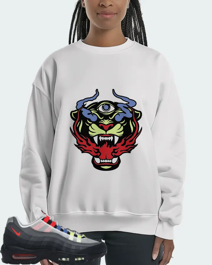 Nike Air Max 95 Sneaker Matching White Sweatshirt (The Beast) - View 3