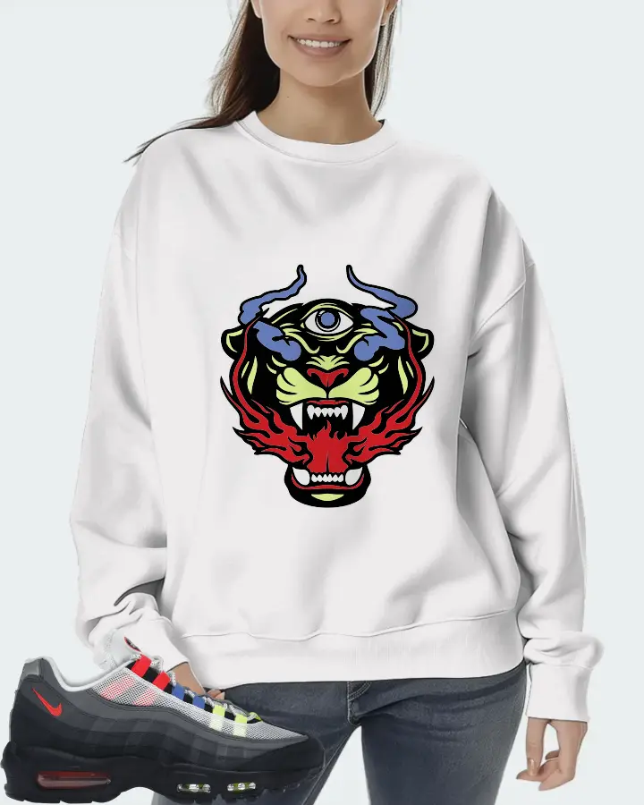 Nike Air Max 95 Sneaker Matching White Sweatshirt (The Beast) - View 5