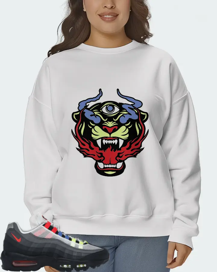 Nike Air Max 95 Sneaker Matching White Sweatshirt (The Beast) - View 7