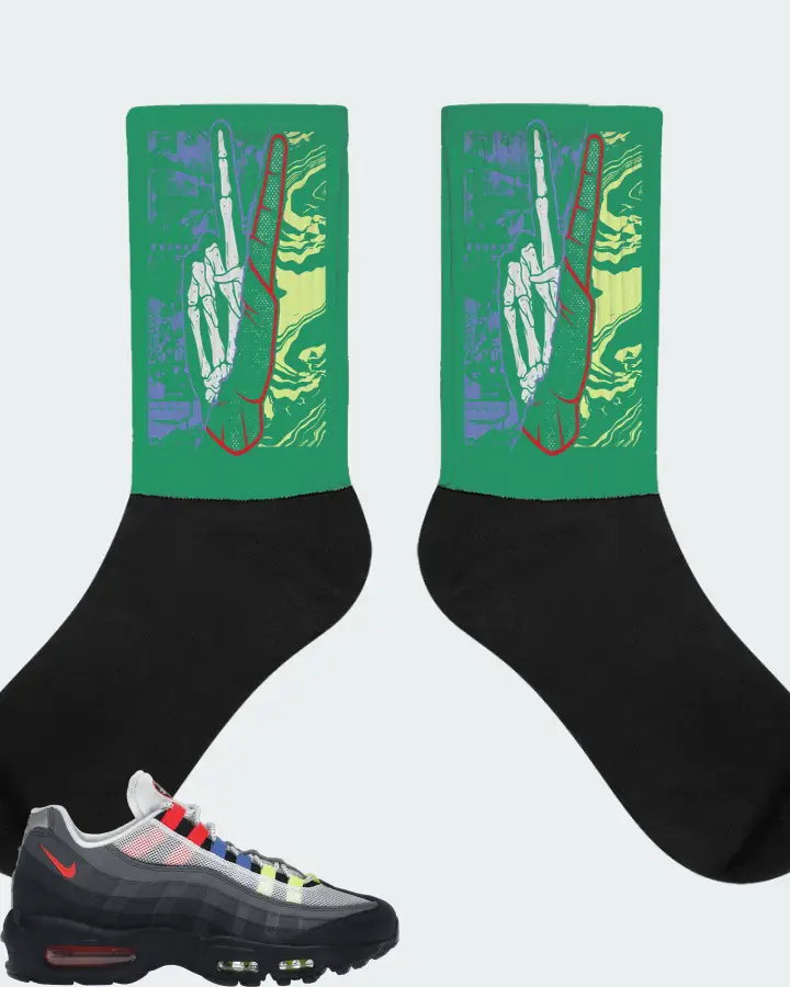 Nike Air Max 95 Sneaker Matching Kelly Green Socks - Peace of mind