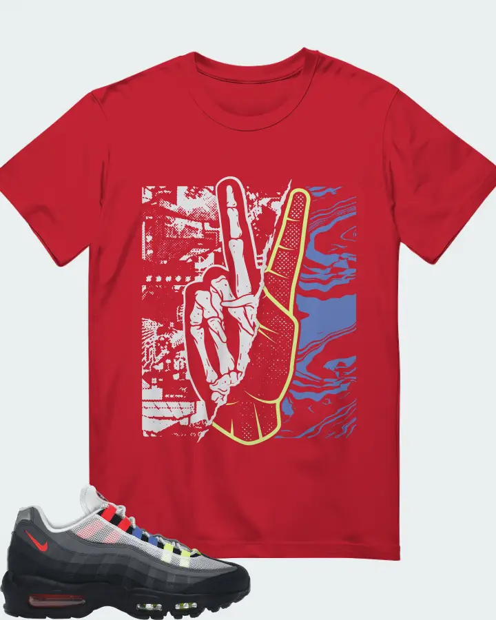 Nike Air Max 95 Sneaker Matching Red T-Shirt - Peace of mind