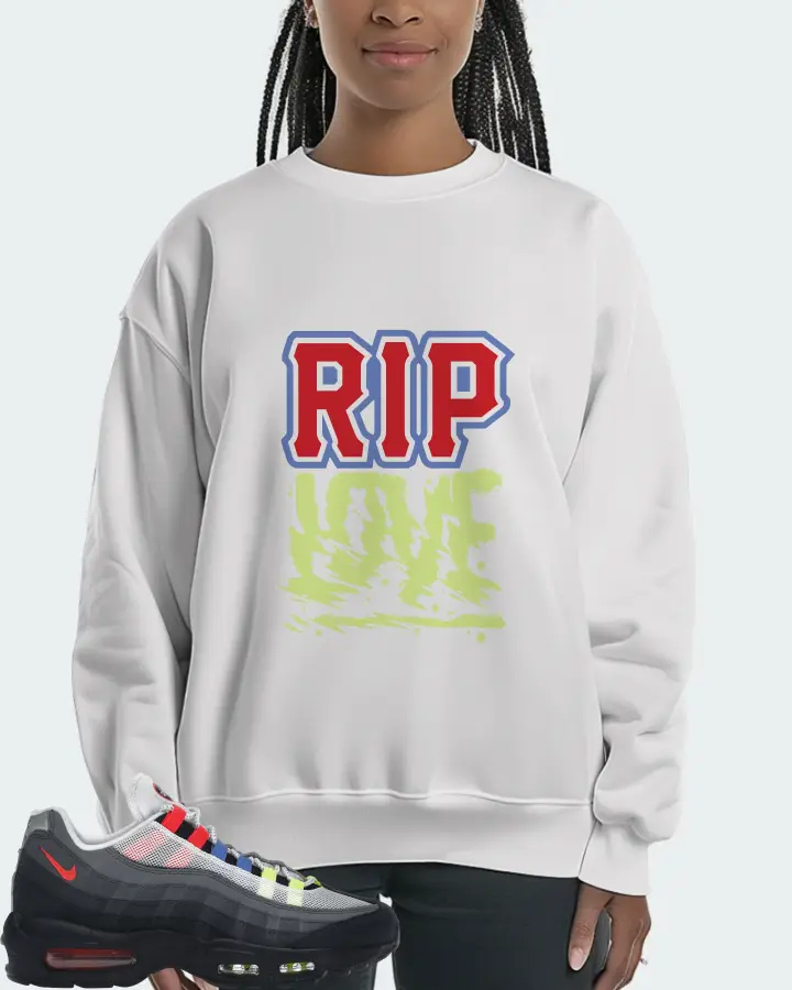 Nike Air Max 95 Sneaker Matching White Sweatshirt (RIP Love) - View 3