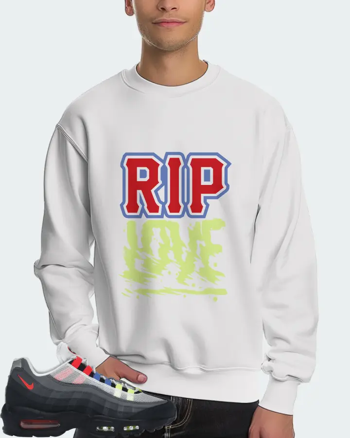 Nike Air Max 95 Sneaker Matching White Sweatshirt (RIP Love) - View 4