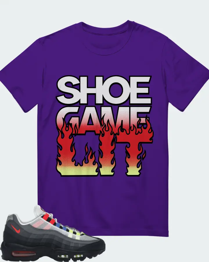 Nike Air Max 95 Sneaker Matching Purple T-Shirt - Shoe Game Lit Refreshed
