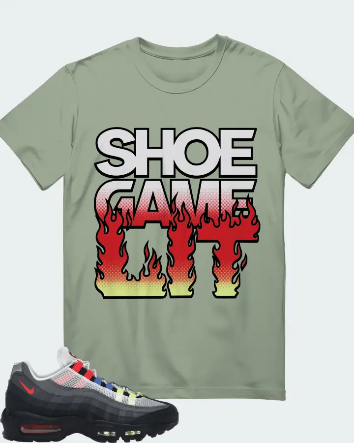 Nike Air Max 95 Sneaker Matching Sage T-Shirt - Shoe Game Lit Refreshed
