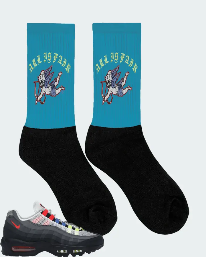 Nike Air Max 95 Sneaker Matching Aqua Socks (All Is Fair) - View 2