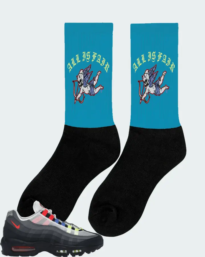 Nike Air Max 95 Sneaker Matching Aqua Socks (All Is Fair) - View 3