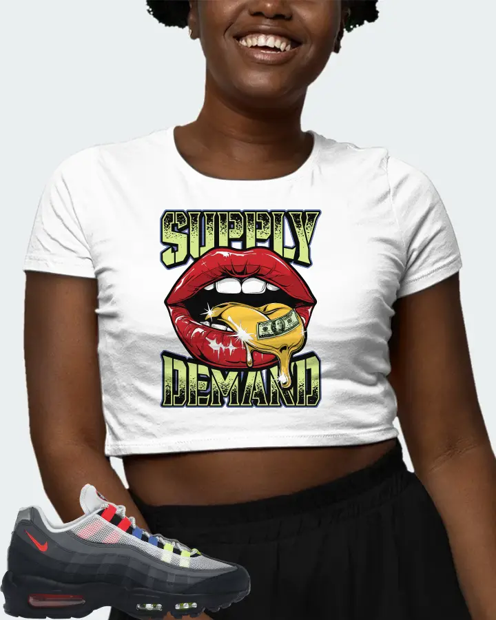 Nike Air Max 95 Sneaker Matching White Crop Top (Supply Demand) - View 3