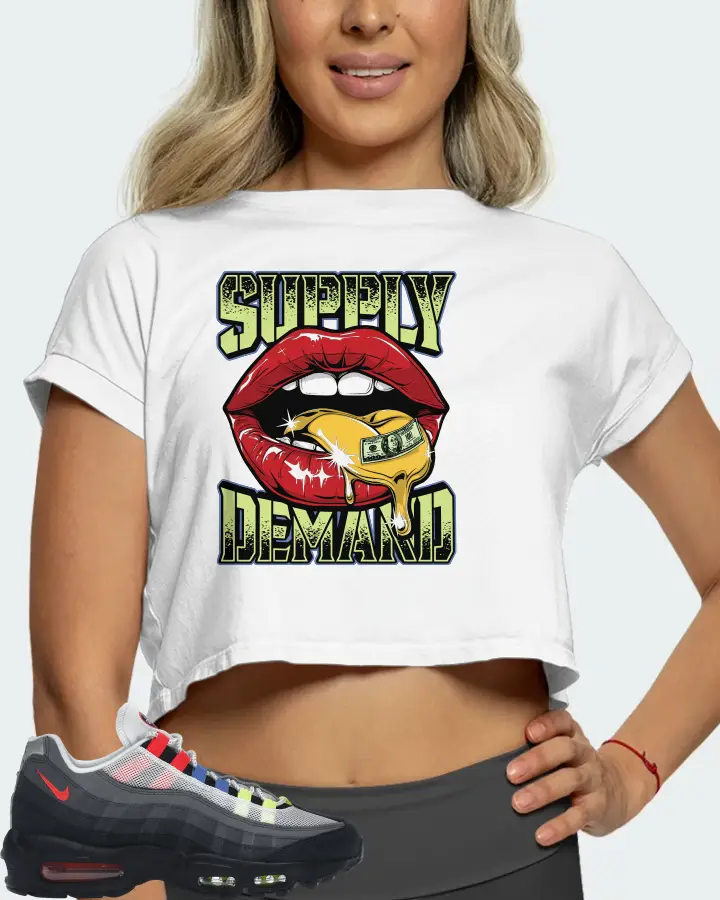 Nike Air Max 95 Sneaker Matching White Crop Top (Supply Demand) - View 5