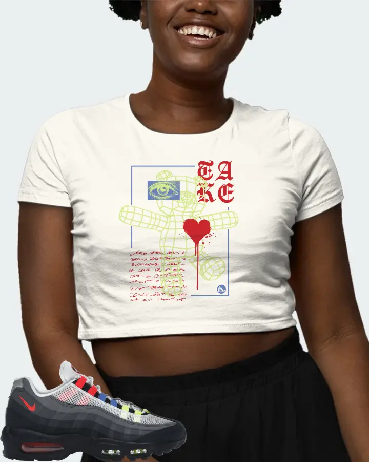 Nike Air Max 95 Sneaker Matching Ecru White Crop Top (TAKE) - View 3