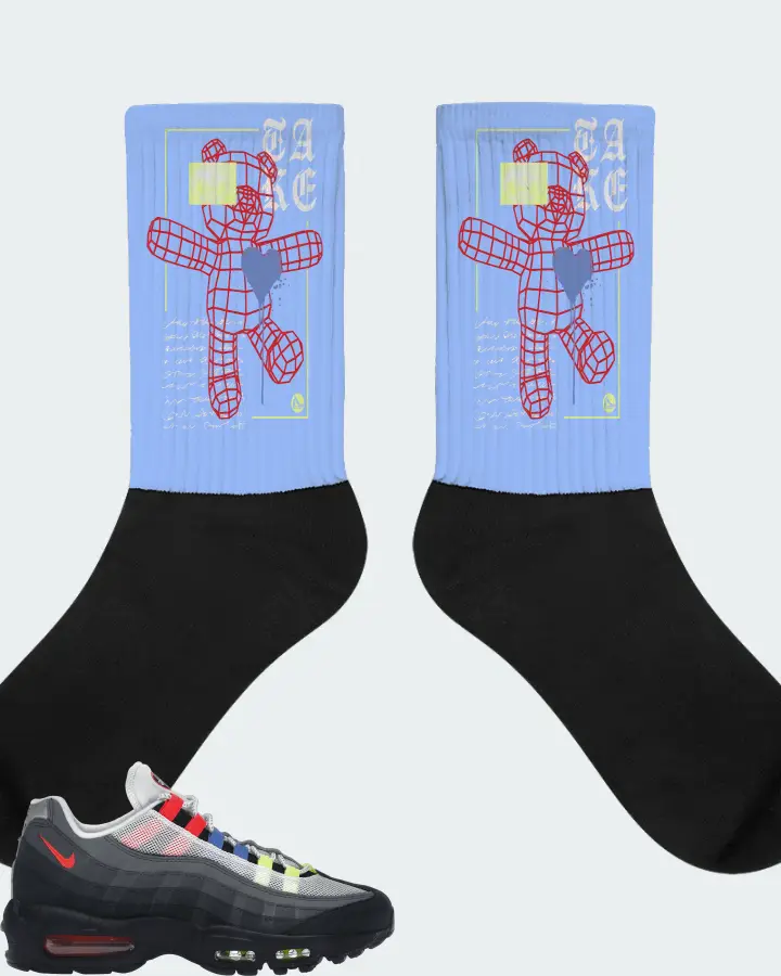 Nike Air Max 95 Sneaker Matching Carolina Blue Socks (TAKE) - View 1
