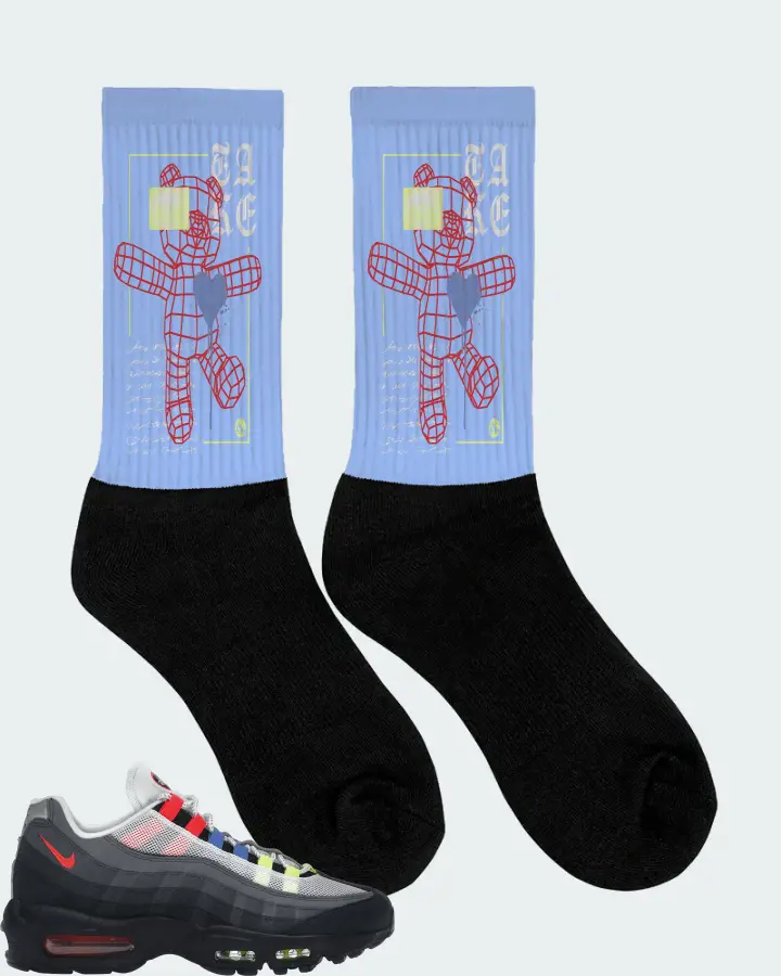 Nike Air Max 95 Sneaker Matching Carolina Blue Socks (TAKE) - View 2