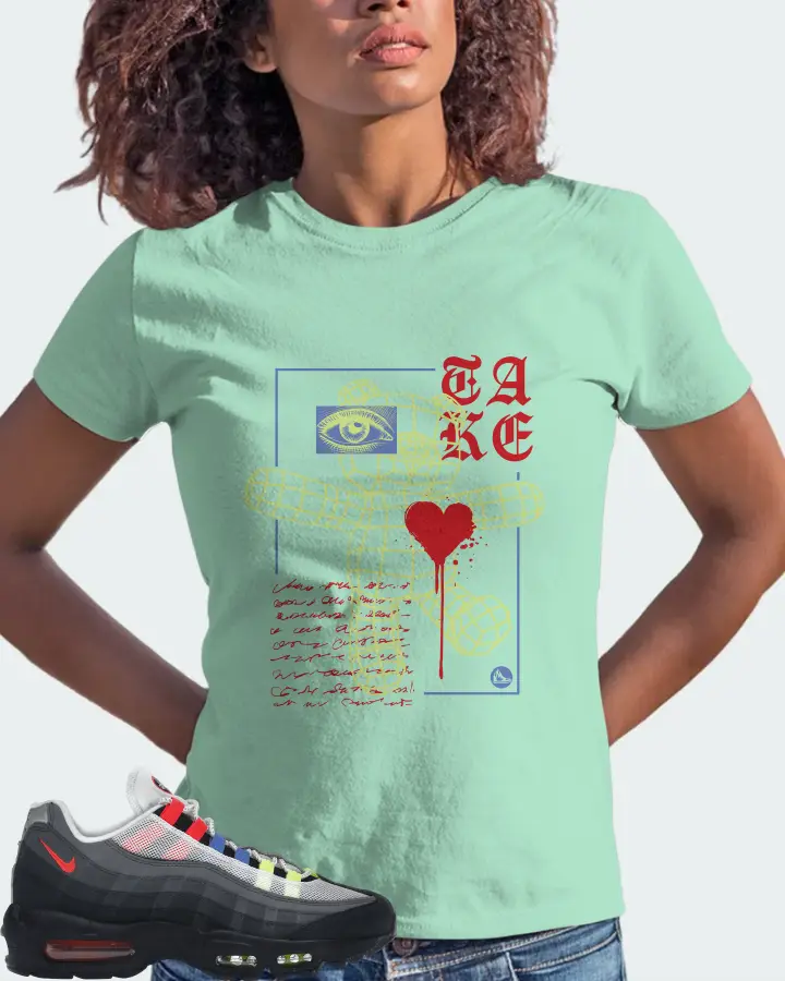 Nike Air Max 95 Sneaker Matching Mint T-Shirt (TAKE) - View 3