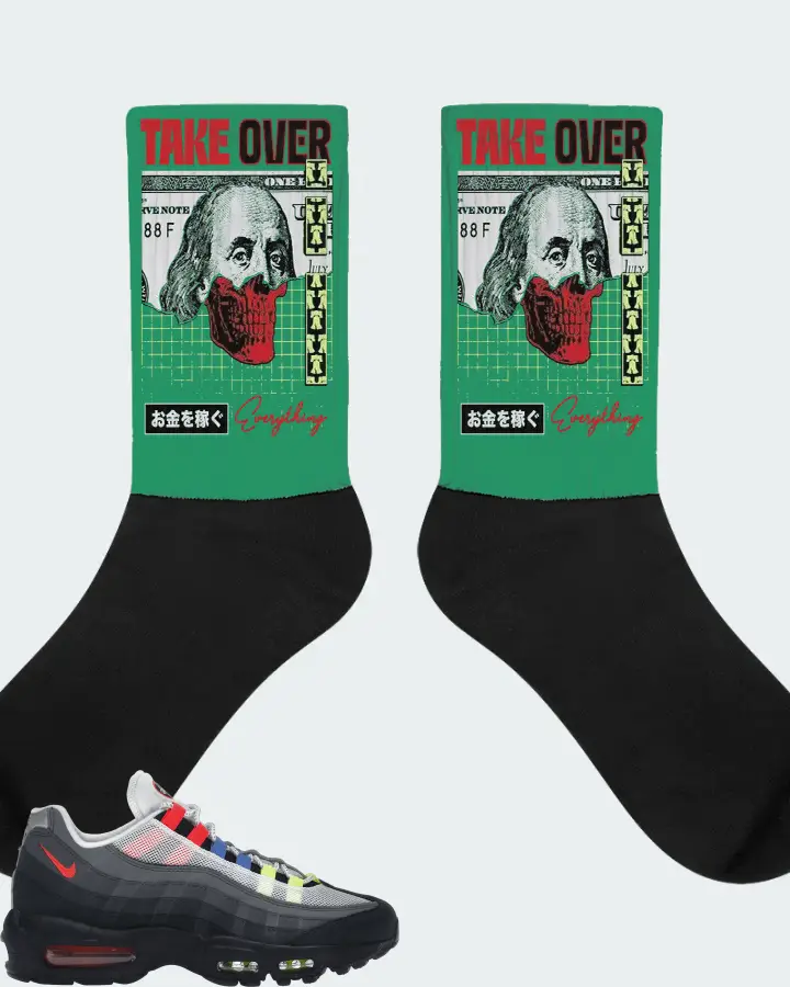 Nike Air Max 95 Sneaker Matching Kelly Green Socks - Take Over