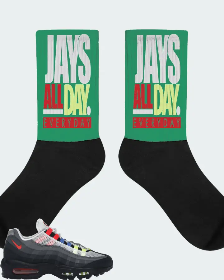 Nike Air Max 95 Sneaker Matching Kelly Green Socks - Jays All Day