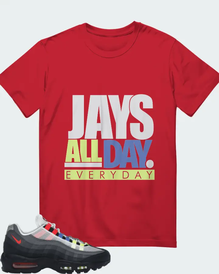 Nike Air Max 95 Sneaker Matching Red T-Shirt - Jays All Day