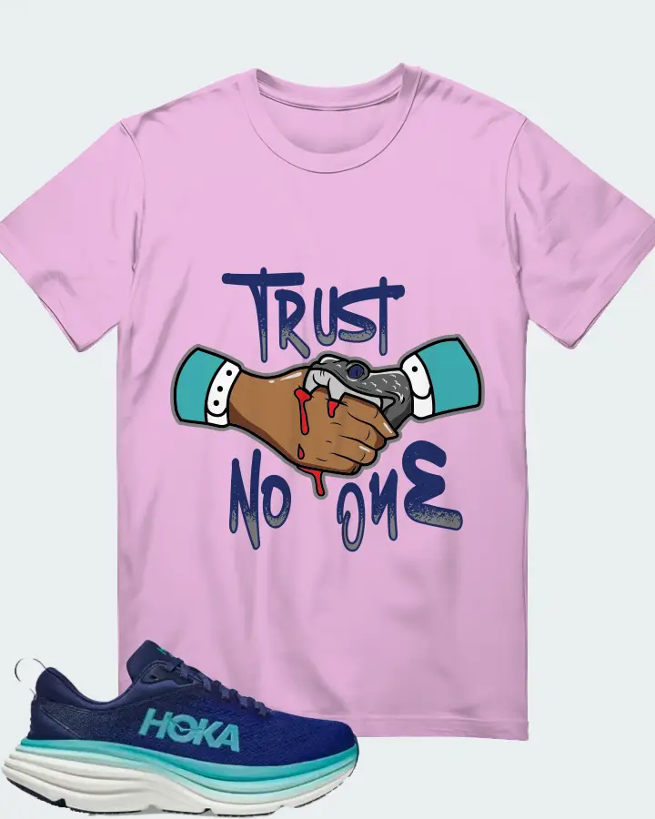 Hoka One One Bondi 8 Sneaker Matching Lilac T-Shirt - Trust No One