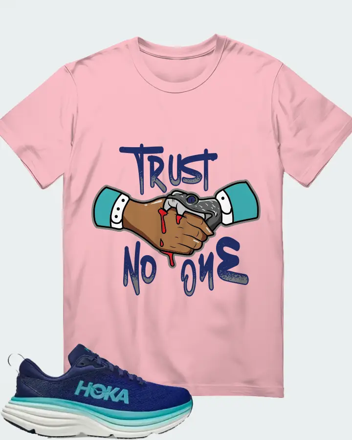 Hoka One One Bondi 8 Sneaker Matching Pink T-Shirt - Trust No One