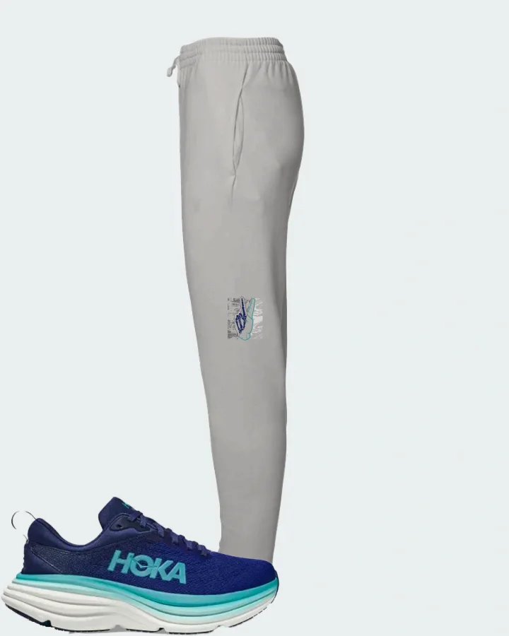 Hoka One One Bondi 8 Sneaker Matching Grey Joggers - Peace of mind