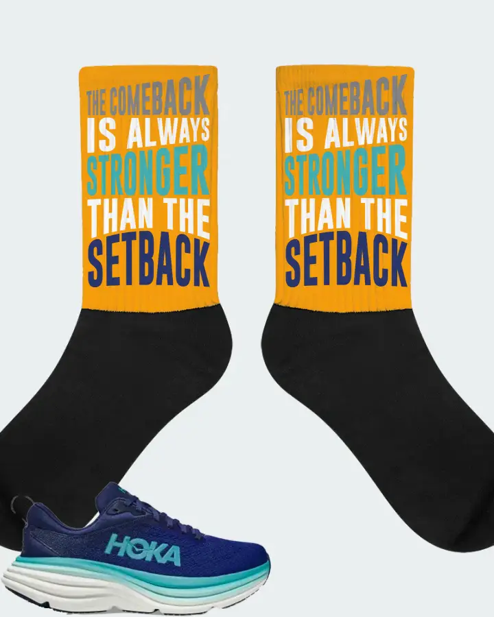 Hoka One One Bondi 8 Sneaker Matching Gold Socks - The Comeback
