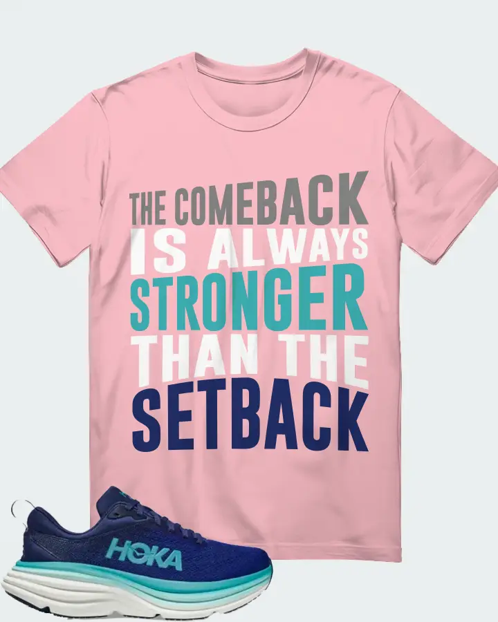 Hoka One One Bondi 8 Sneaker Matching Pink T-Shirt - The Comeback
