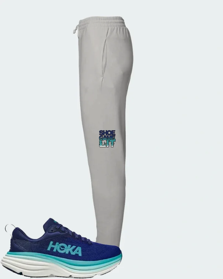 Hoka One One Bondi 8 Sneaker Matching Grey Joggers - Shoe Game Lit Refreshed