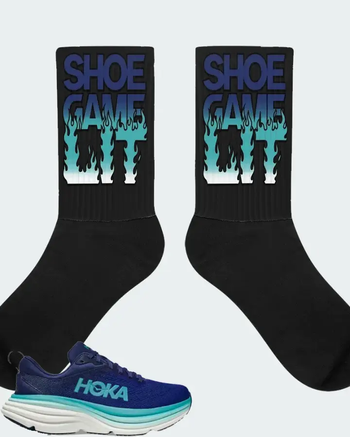 Hoka One One Bondi 8 Sneaker Matching Black Socks - Shoe Game Lit Refreshed