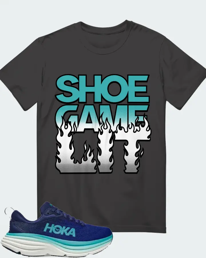 Hoka One One Bondi 8 Sneaker Matching Dark Grey T-Shirt - Shoe Game Lit Refreshed