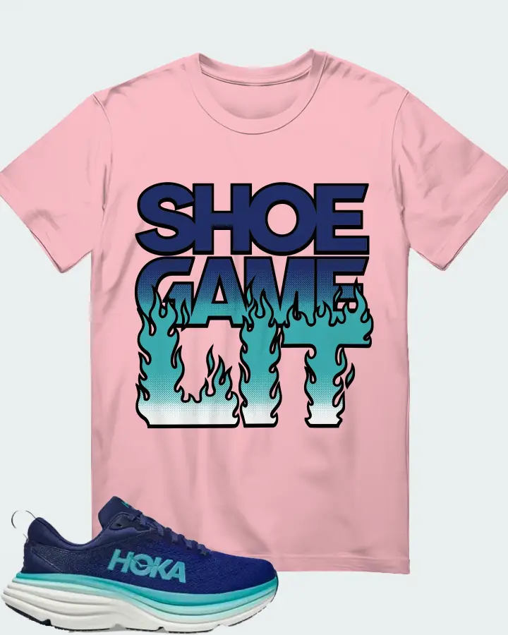 Hoka One One Bondi 8 Sneaker Matching Pink T-Shirt - Shoe Game Lit Refreshed