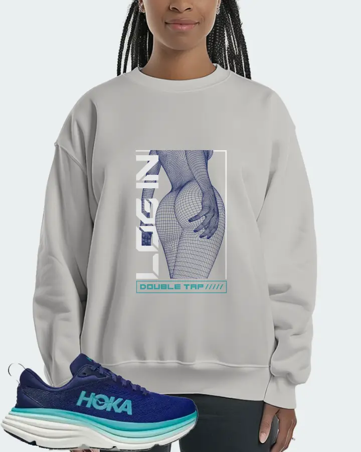 Hoka One One Bondi 8 Sneaker Matching Grey Sweatshirt (LOGIN) - View 3