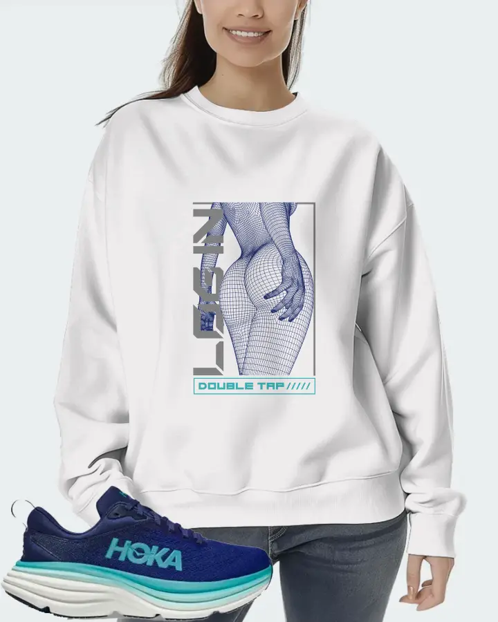 Hoka One One Bondi 8 Sneaker Matching White Sweatshirt (LOGIN) - View 5