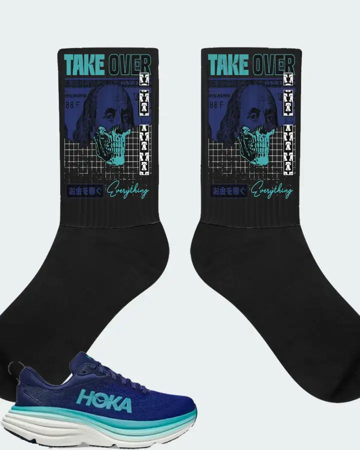 Hoka One One Bondi 8 Sneaker Matching Black Socks - Take Over
