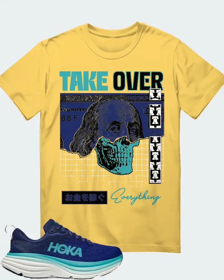 Hoka One One Bondi 8 Sneaker Matching Yellow T-Shirt - Take Over
