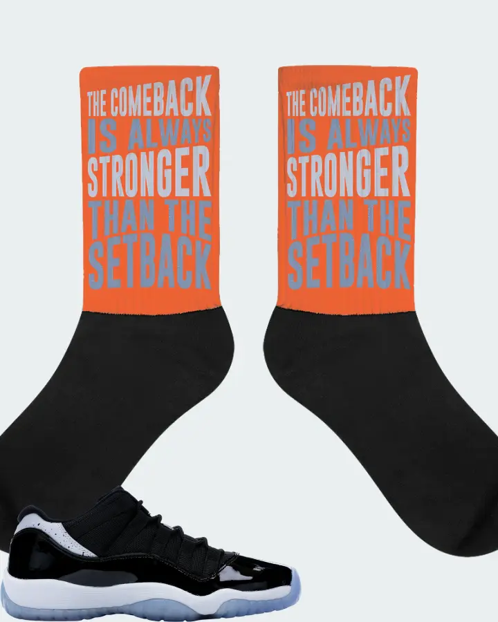 Jordan 11 Retro Low Sneaker Matching Orange Socks - The Comeback