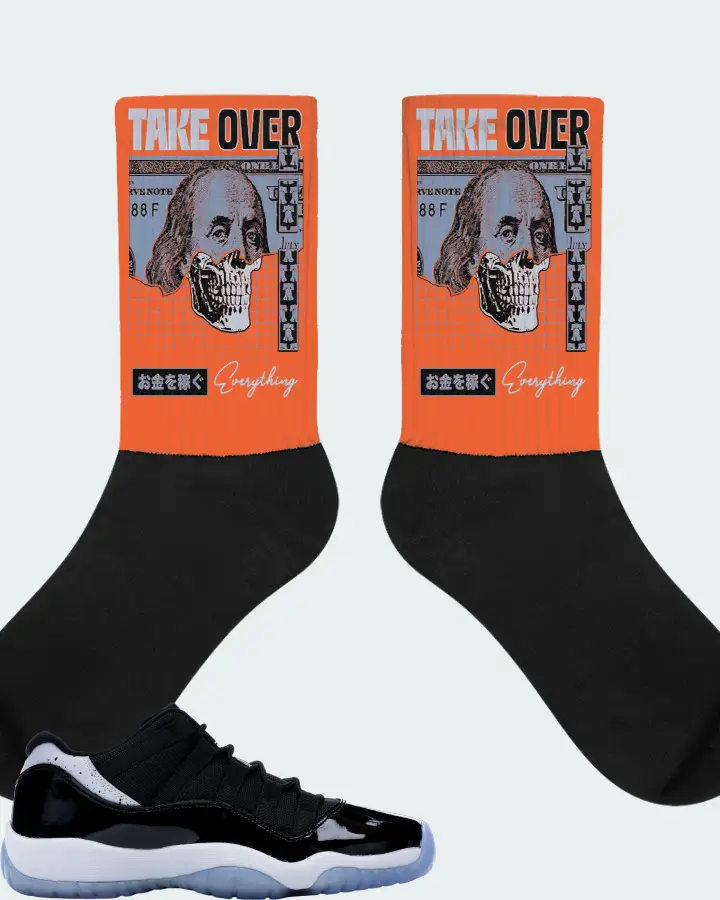 Jordan 11 Retro Low Sneaker Matching Orange Socks - Take Over