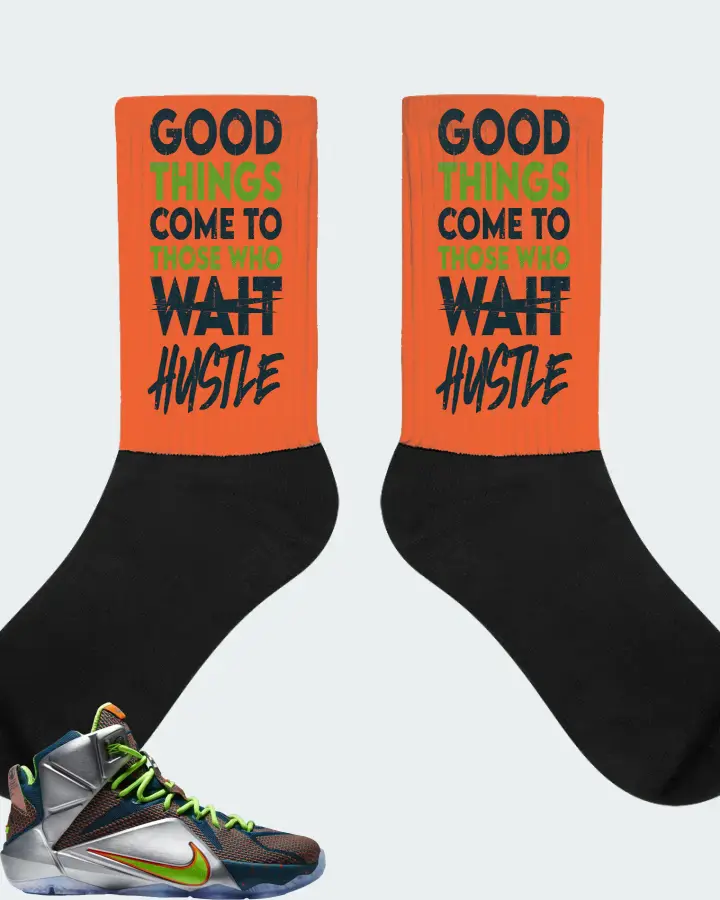 Nike LeBron 12 Sneaker Matching Orange Socks - Good Things Come