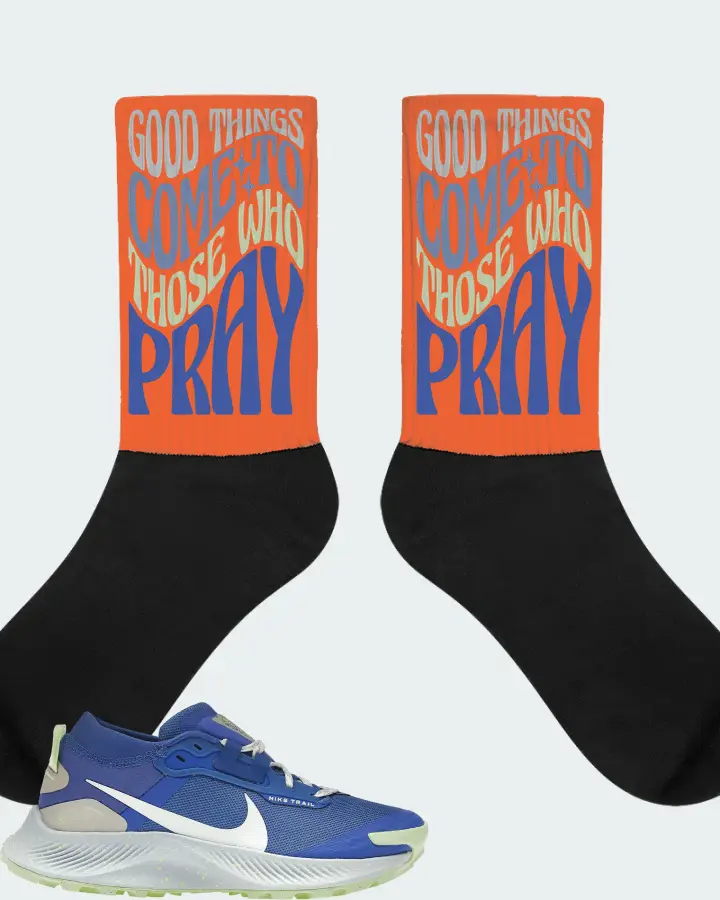Nike Pegasus Trail 3 Gore-Tex Sneaker Matching Orange Socks - Good Things Come To Those Who Pray