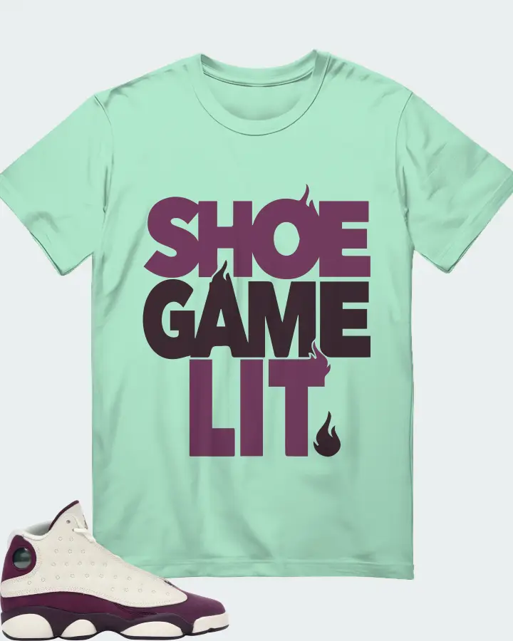 Jordan 13 Retro Sneaker Matching Mint T-Shirt - Shoe Game Lit Classic