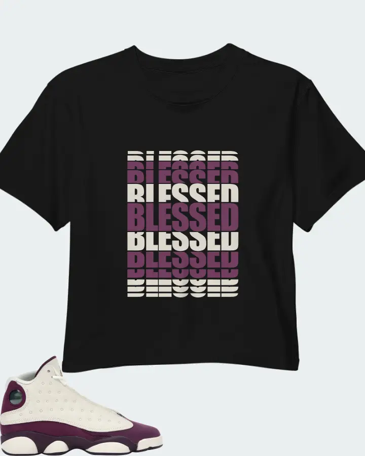 Jordan 13 Retro Sneaker Matching Black Crop Top - BLESSED Many Times