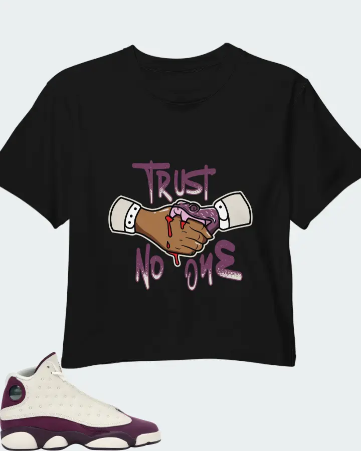 Jordan 13 Retro Sneaker Matching Black Crop Top - Trust No One