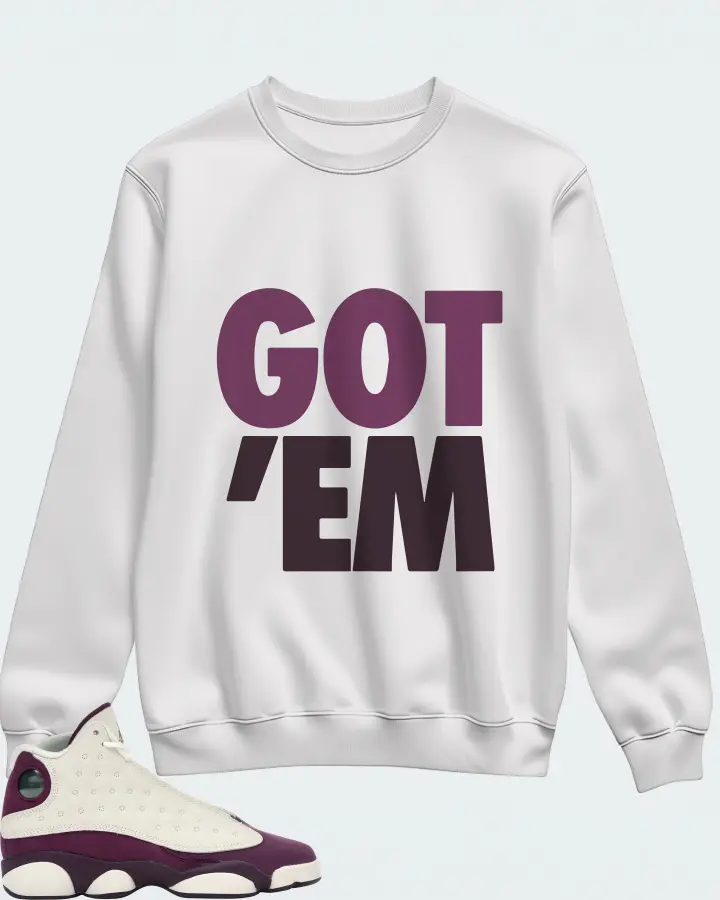 Jordan 13 Retro Sneaker Matching White Sweatshirt - Got Em